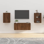 Wall Mounted TV Cabinets 2 pcs Brown Oak 40x34.5x60 cm - Bargainia.com - 