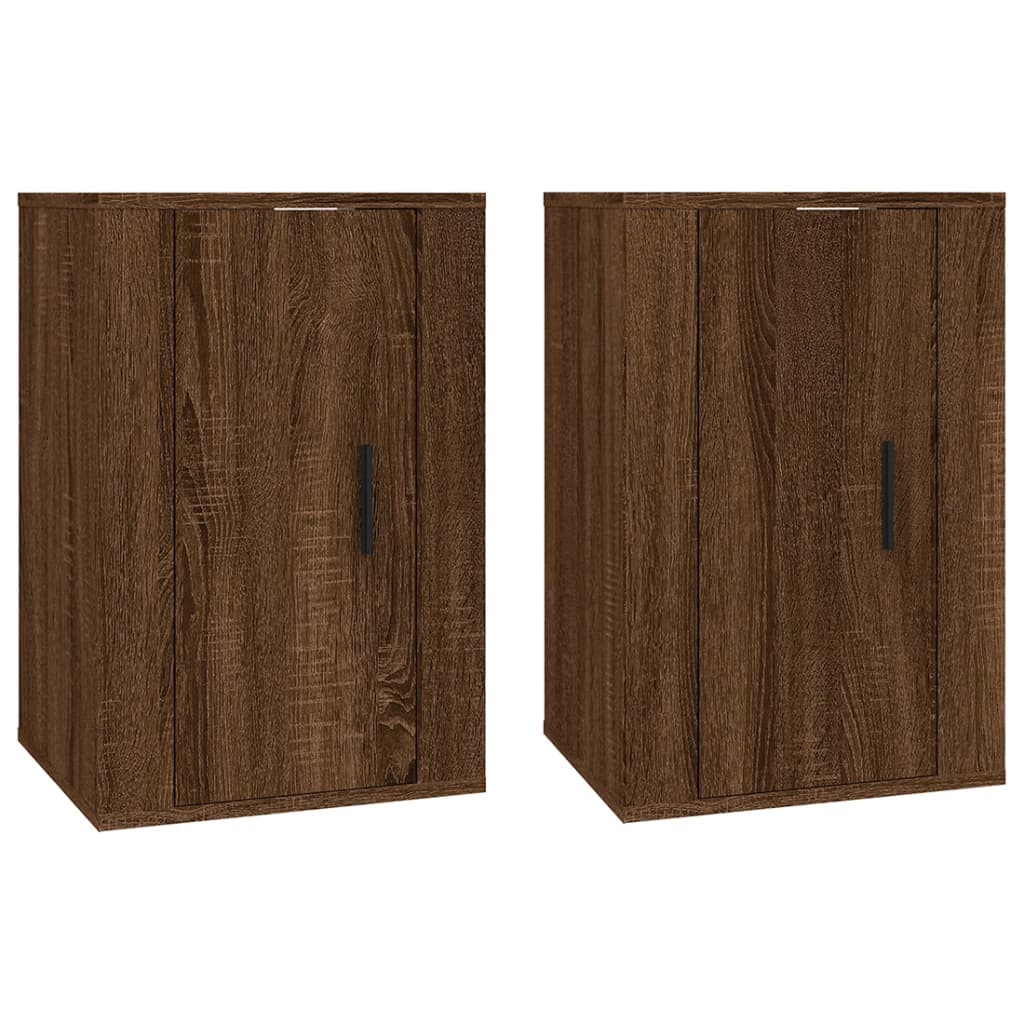 Wall Mounted TV Cabinets 2 pcs Brown Oak 40x34.5x60 cm - Bargainia.com - 