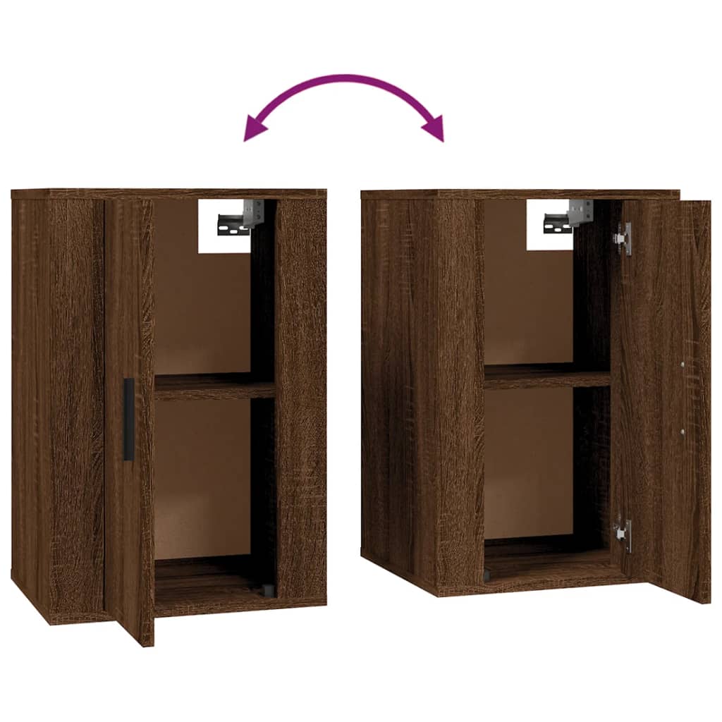 Wall Mounted TV Cabinets 2 pcs Brown Oak 40x34.5x60 cm - Bargainia.com - 