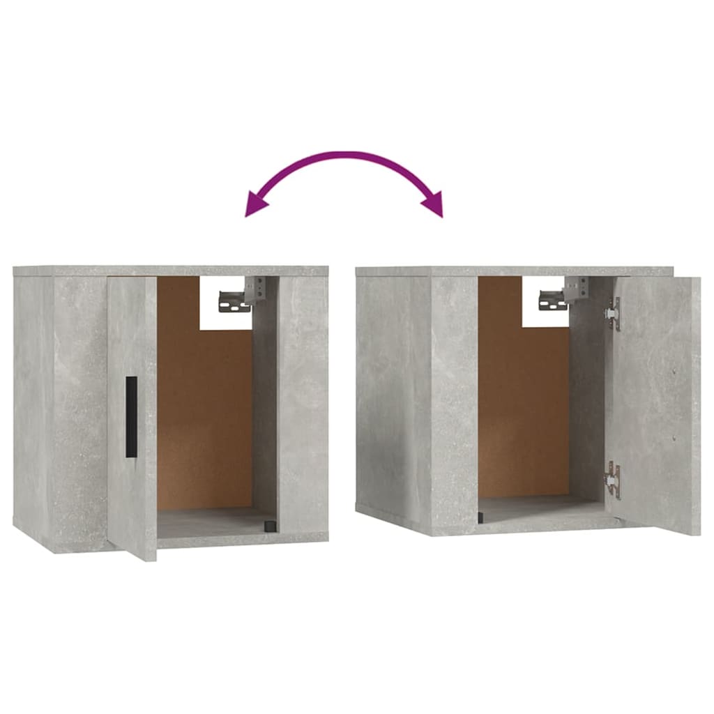 Wall Mounted TV Cabinets 2 pcs Concrete Grey 40x34.5x40 cm - Bargainia.com - 