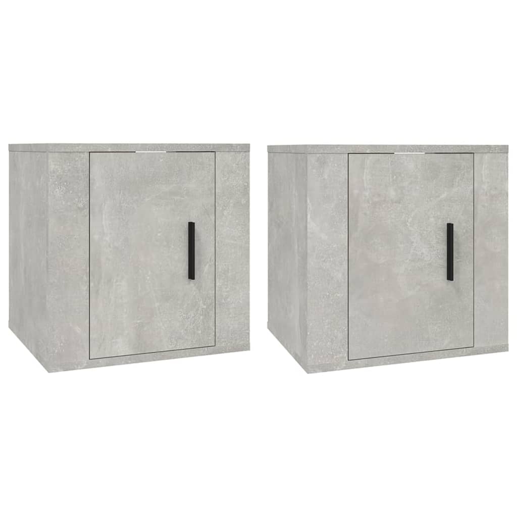 Wall Mounted TV Cabinets 2 pcs Concrete Grey 40x34.5x40 cm - Bargainia.com - 