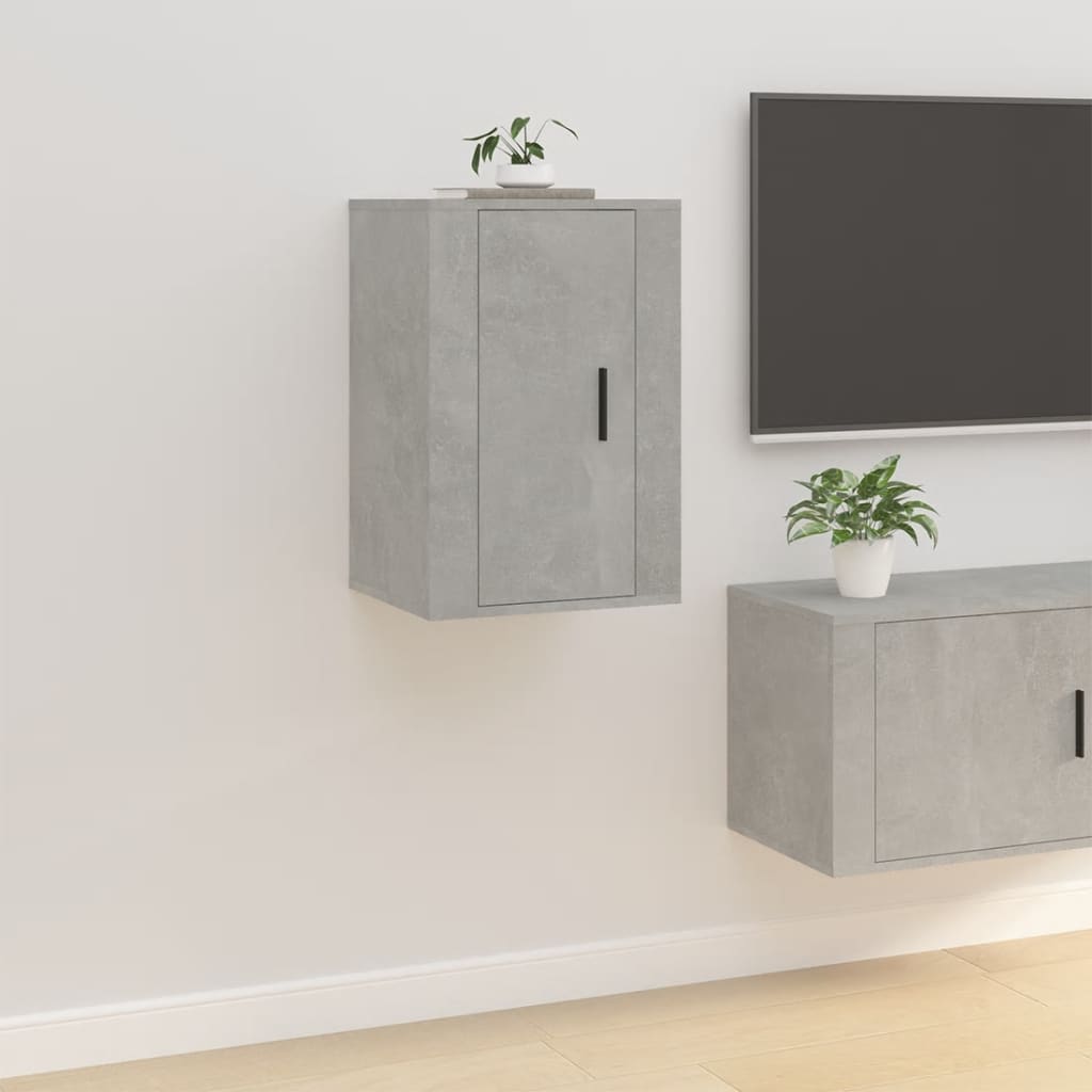 Wall Mounted TV Cabinets 2 pcs Concrete Grey 40x34.5x60 cm - Bargainia.com - 