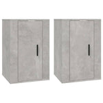 Wall Mounted TV Cabinets 2 pcs Concrete Grey 40x34.5x60 cm - Bargainia.com - 