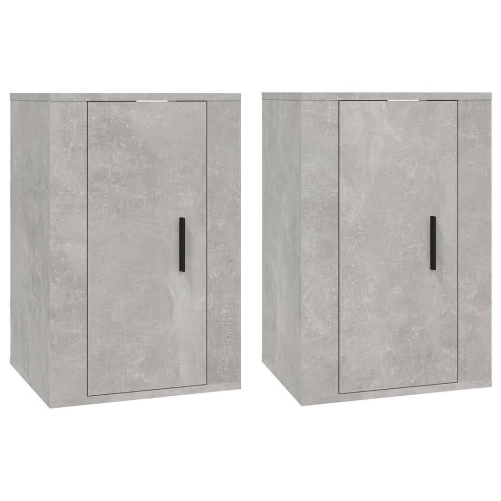Wall Mounted TV Cabinets 2 pcs Concrete Grey 40x34.5x60 cm - Bargainia.com - 