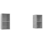 Wall - mounted TV Cabinets 2 pcs Concrete Grey Engineered Wood - Bargainia.com - 