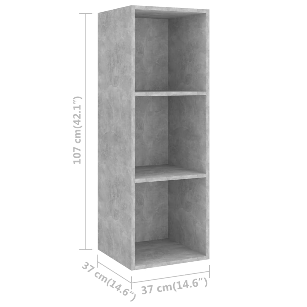 Wall - mounted TV Cabinets 2 pcs Concrete Grey Engineered Wood - Bargainia.com - 