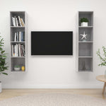 Wall - mounted TV Cabinets 2 pcs Concrete Grey Engineered Wood - Bargainia.com - 