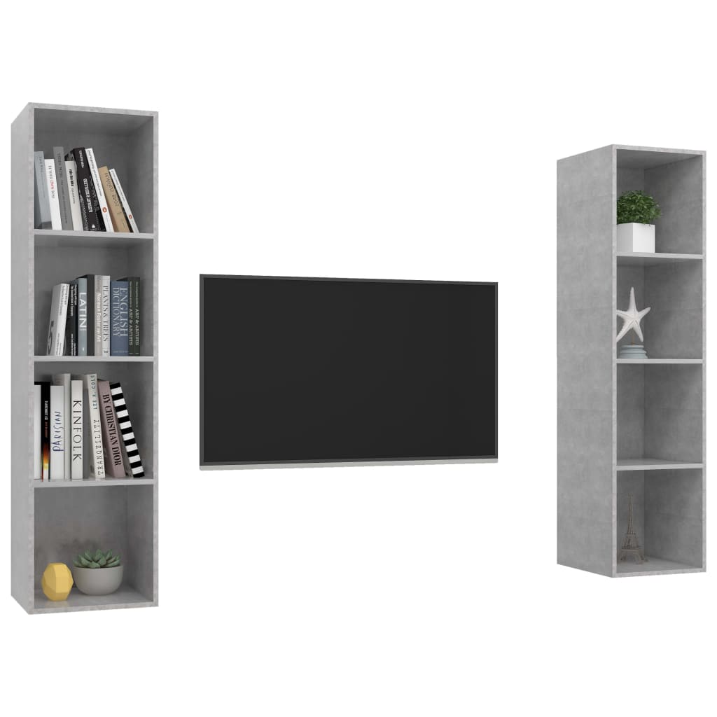 Wall - mounted TV Cabinets 2 pcs Concrete Grey Engineered Wood - Bargainia.com - 8720286591697 - 3079866