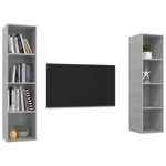 Wall - mounted TV Cabinets 2 pcs Concrete Grey Engineered Wood - Bargainia.com - 