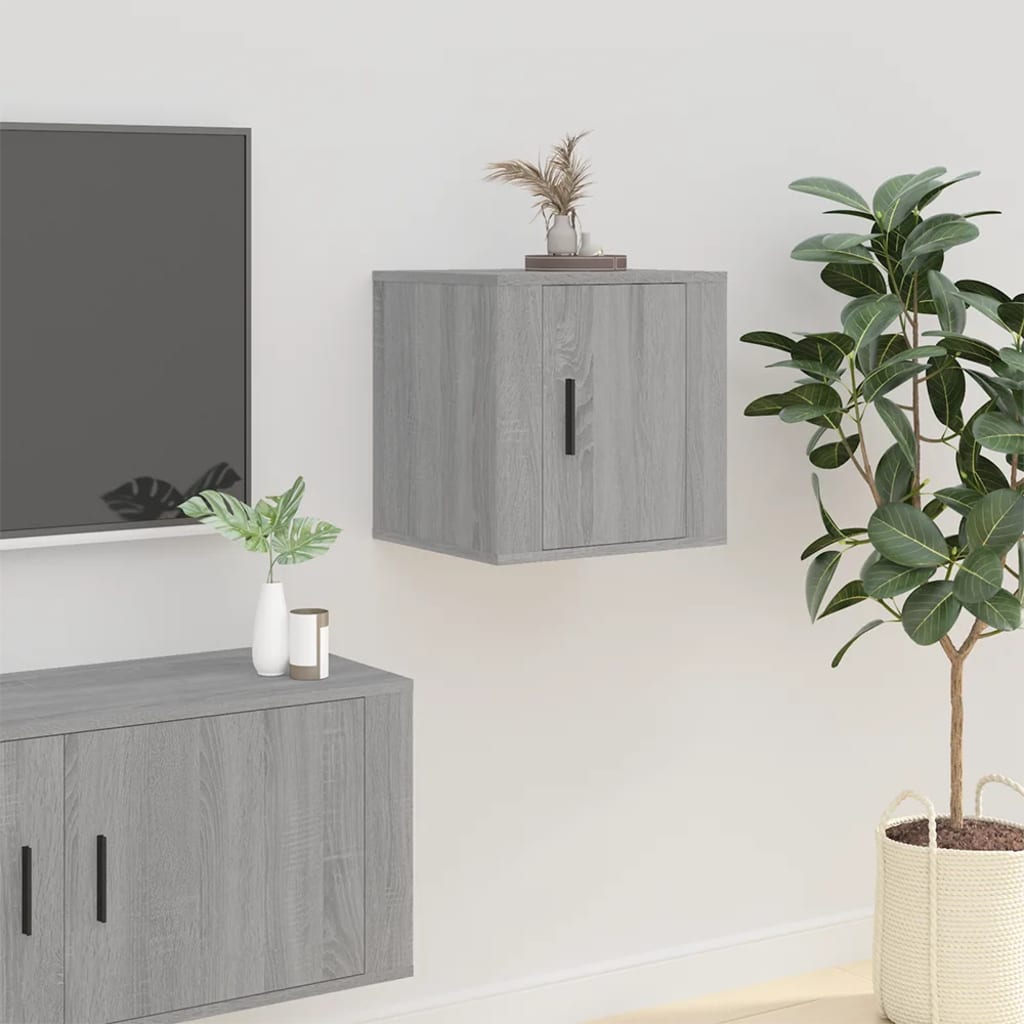 Wall Mounted TV Cabinets 2 pcs Grey Sonoma 40x34.5x40 cm - Bargainia.com - 