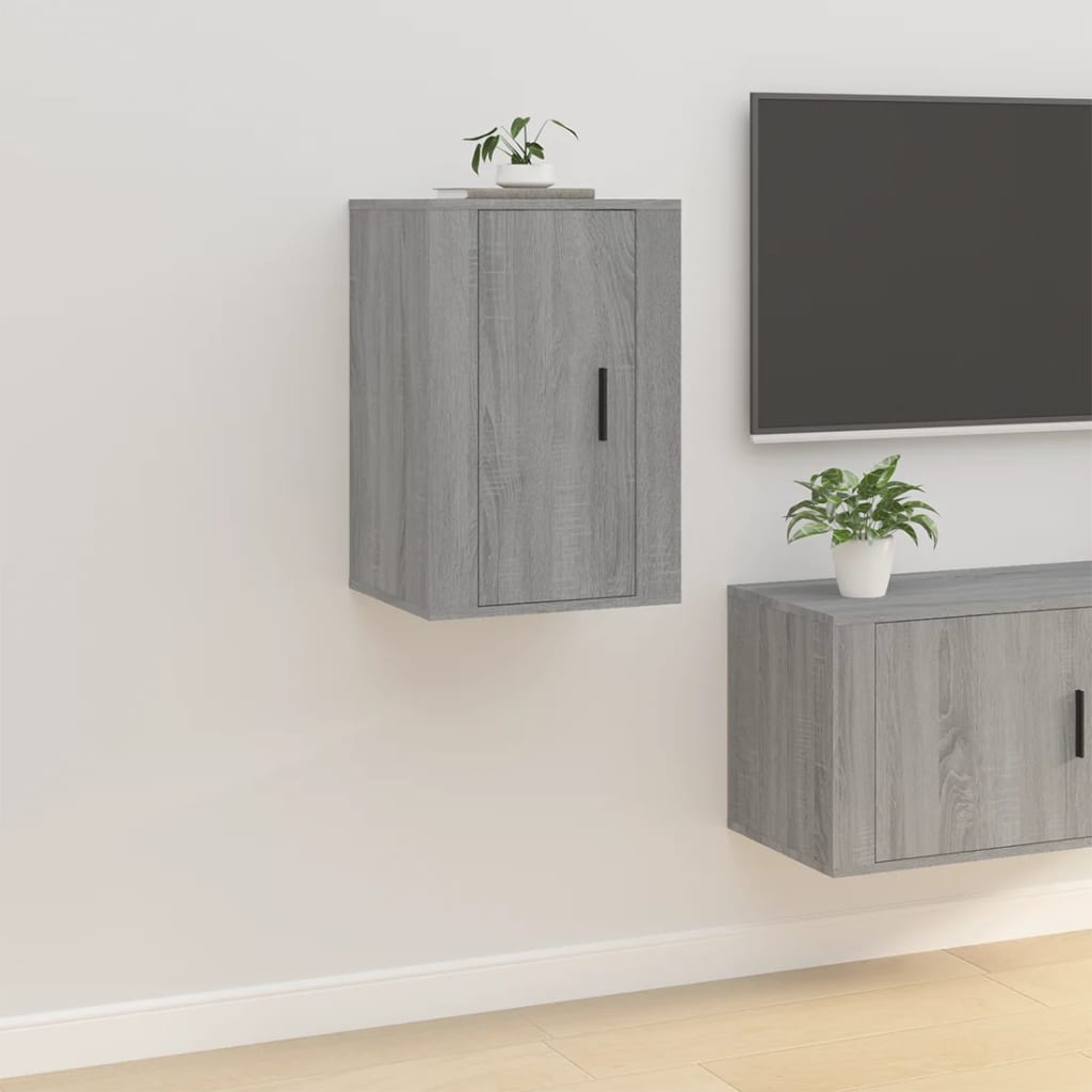 Wall Mounted TV Cabinets 2 pcs Grey Sonoma 40x34.5x60 cm - Bargainia.com - 