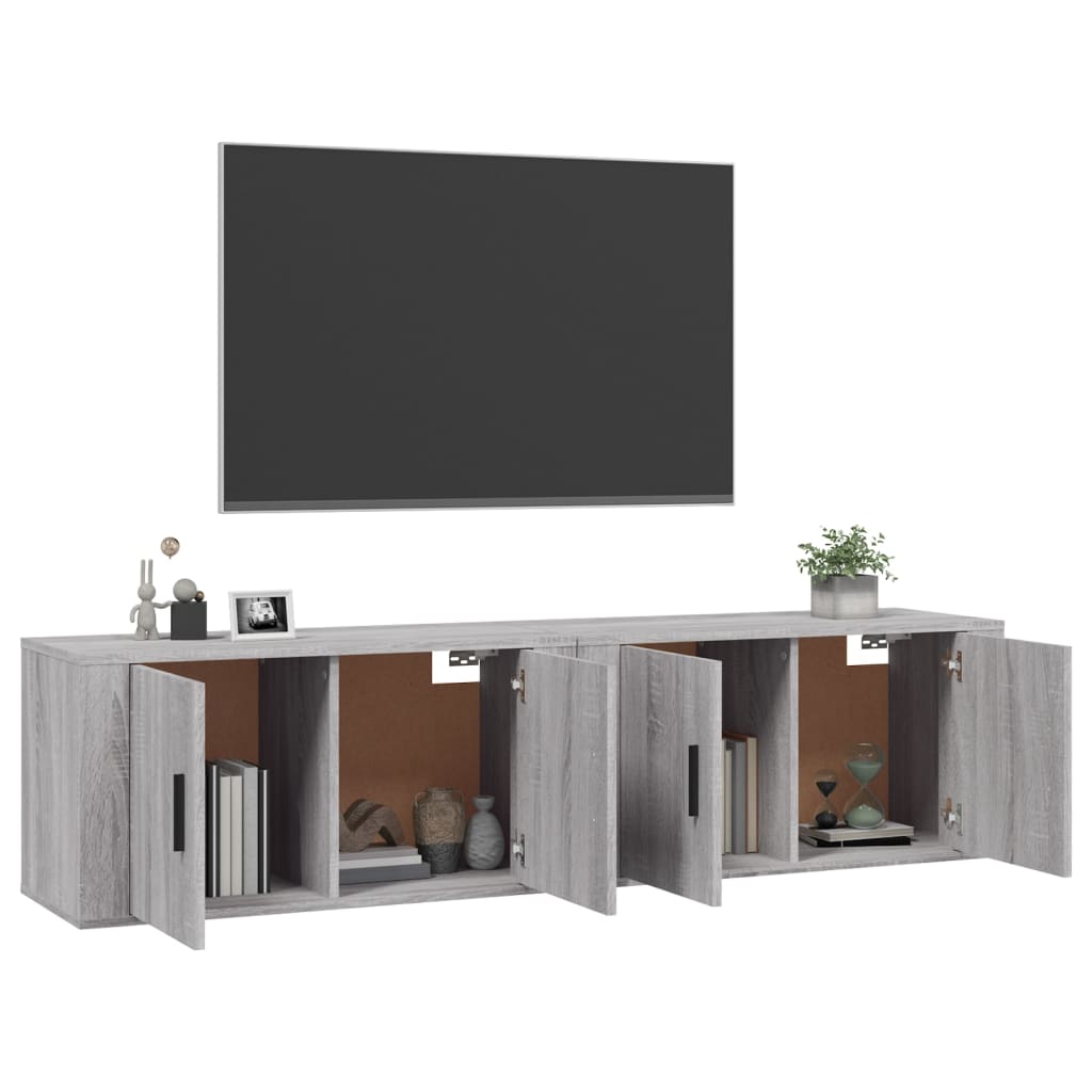 Wall - mounted TV Cabinets 2 pcs Grey Sonoma 80x34.5x40 cm - Bargainia.com - 