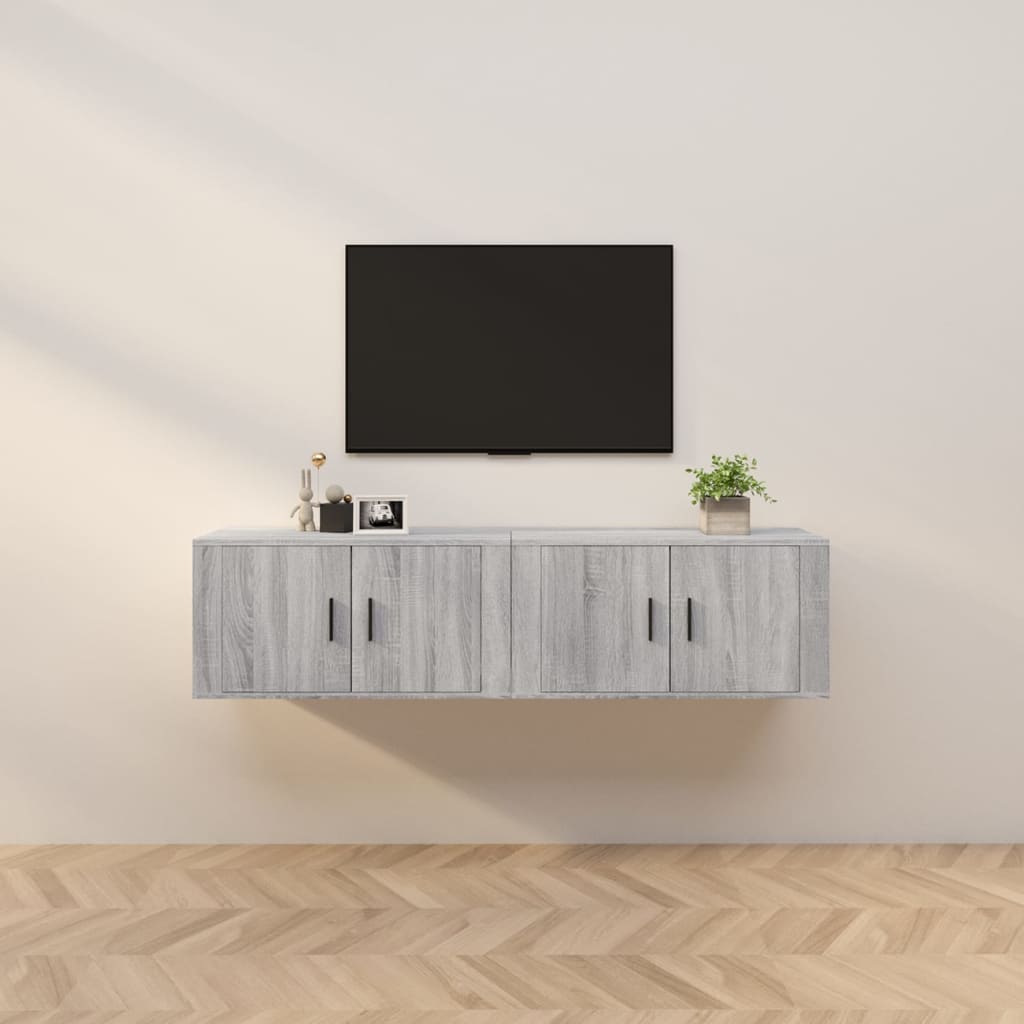 Wall - mounted TV Cabinets 2 pcs Grey Sonoma 80x34.5x40 cm - Bargainia.com - 8720845898403 - 3188356