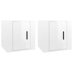 Wall Mounted TV Cabinets 2 pcs High Gloss White 40x34.5x40 cm - Bargainia.com - 