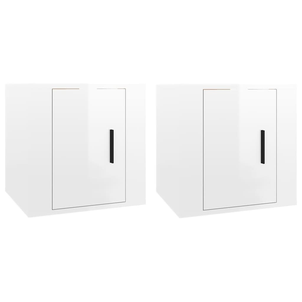 Wall Mounted TV Cabinets 2 pcs High Gloss White 40x34.5x40 cm - Bargainia.com - 