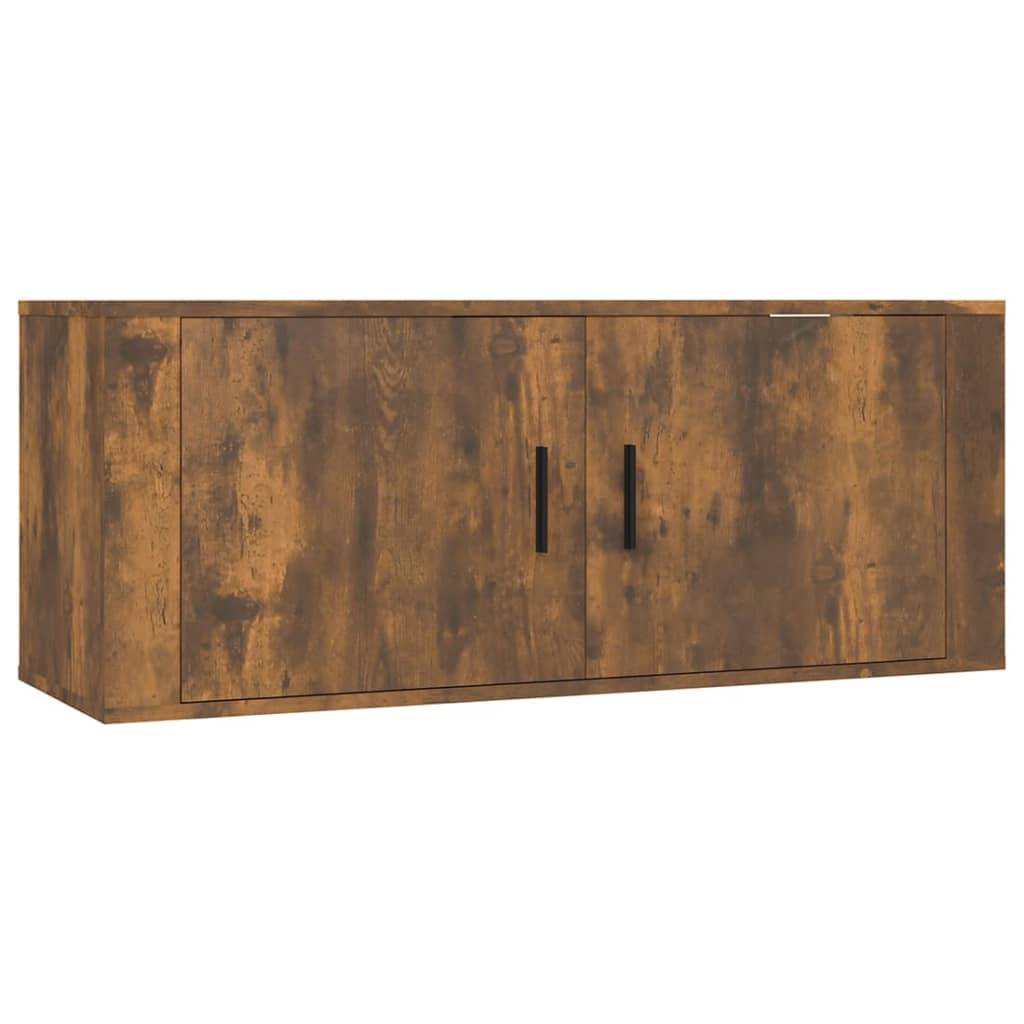 Wall - mounted TV Cabinets 2 pcs Smoked Oak 100x34.5x40 cm - Bargainia.com - 