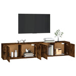 Wall - mounted TV Cabinets 2 pcs Smoked Oak 100x34.5x40 cm - Bargainia.com - 