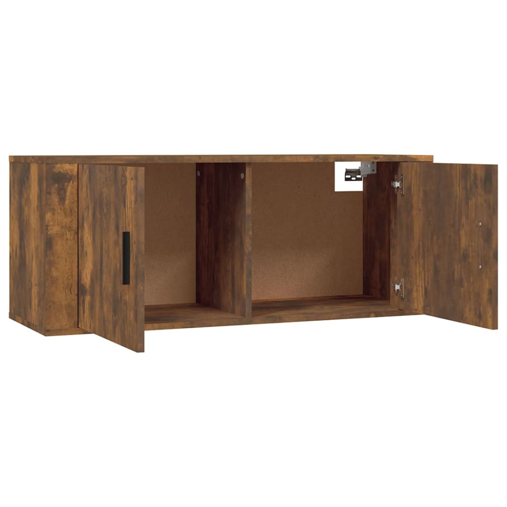 Wall - mounted TV Cabinets 2 pcs Smoked Oak 100x34.5x40 cm - Bargainia.com - 