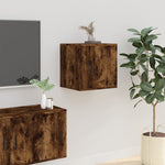 Wall Mounted TV Cabinets 2 pcs Smoked Oak 40x34.5x40 cm - Bargainia.com - 