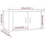Wall - mounted TV Cabinets 2 pcs Smoked Oak 80x34.5x40 cm - Bargainia.com - 