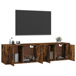 Wall - mounted TV Cabinets 2 pcs Smoked Oak 80x34.5x40 cm - Bargainia.com - 