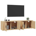 Wall - mounted TV Cabinets 2 pcs Sonoma Oak 80x34.5x40 cm - Bargainia.com - 