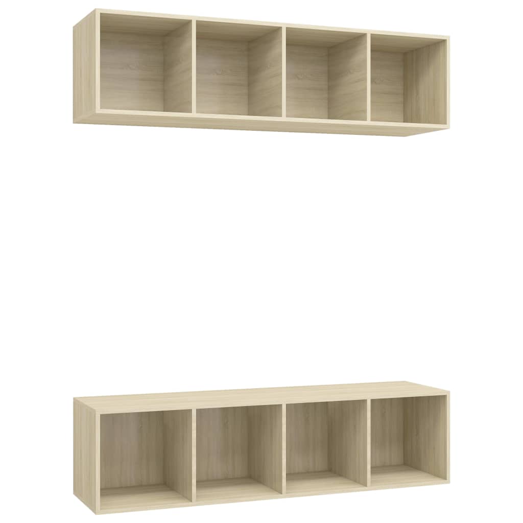 Wall - mounted TV Cabinets 2 pcs Sonoma Oak Engineered Wood - Bargainia.com - 8720286590874 - 3079784