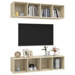 Wall - mounted TV Cabinets 2 pcs Sonoma Oak Engineered Wood - Bargainia.com - 