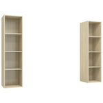 Wall - mounted TV Cabinets 2 pcs Sonoma Oak Engineered Wood - Bargainia.com - 