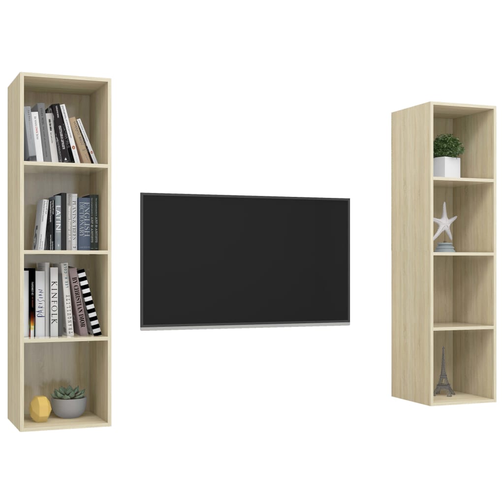 Wall - mounted TV Cabinets 2 pcs Sonoma Oak Engineered Wood - Bargainia.com - 8720286591680 - 3079865
