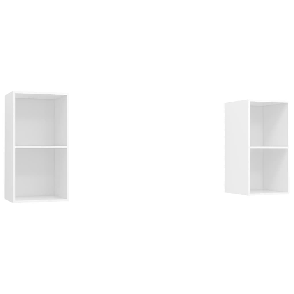 Wall - mounted TV Cabinets 2 pcs White Engineered Wood - Bargainia.com - 8720286591475 - 3079844