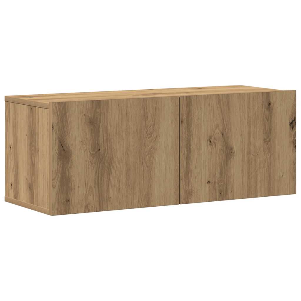 Wall Mounted TV cabinets 3 pcs Artisan Oak Engineered Wood - Bargainia.com - 8721158759566 - 3328958