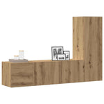 Wall Mounted TV cabinets 3 pcs Artisan Oak Engineered Wood - Bargainia.com - 