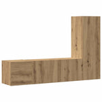 Wall Mounted TV cabinets 3 pcs Artisan Oak Engineered Wood - Bargainia.com - 