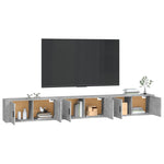 Wall - mounted TV Cabinets 3 pcs Concrete Grey 100x34.5x40 cm - Bargainia.com - 