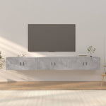 Wall - mounted TV Cabinets 3 pcs Concrete Grey 100x34.5x40 cm - Bargainia.com - 