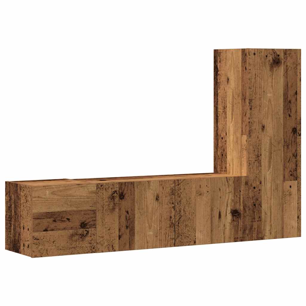 Wall Mounted TV cabinets 3 pcs Old Wood Engineered Wood - Bargainia.com - 8721158759559 - 3328957
