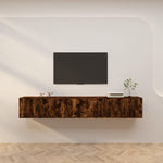 Wall - mounted TV Cabinets 3 pcs Smoked Oak 80x34.5x40 cm - Bargainia.com - 