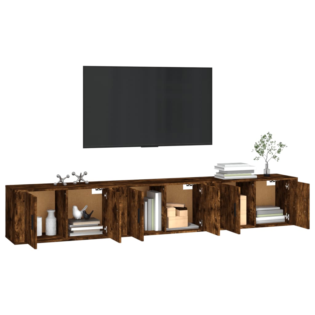Wall - mounted TV Cabinets 3 pcs Smoked Oak 80x34.5x40 cm - Bargainia.com - 8720845898472 - 3188363