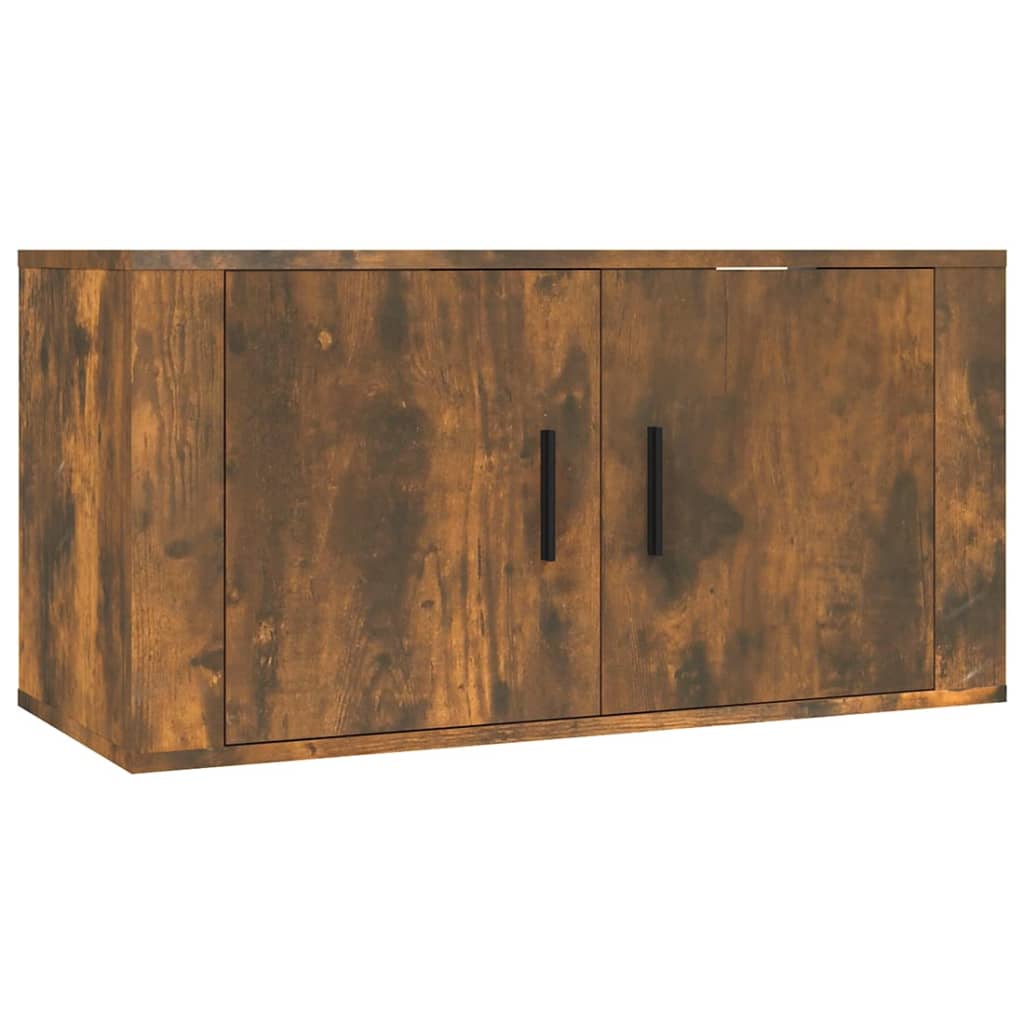 Wall - mounted TV Cabinets 3 pcs Smoked Oak 80x34.5x40 cm - Bargainia.com - 