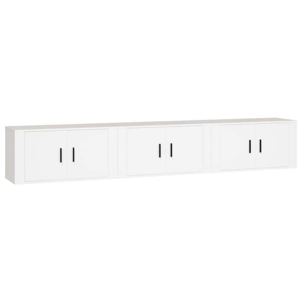 Wall - mounted TV Cabinets 3 pcs White 80x34.5x40 cm - Bargainia.com - 8720845898427 - 3188358