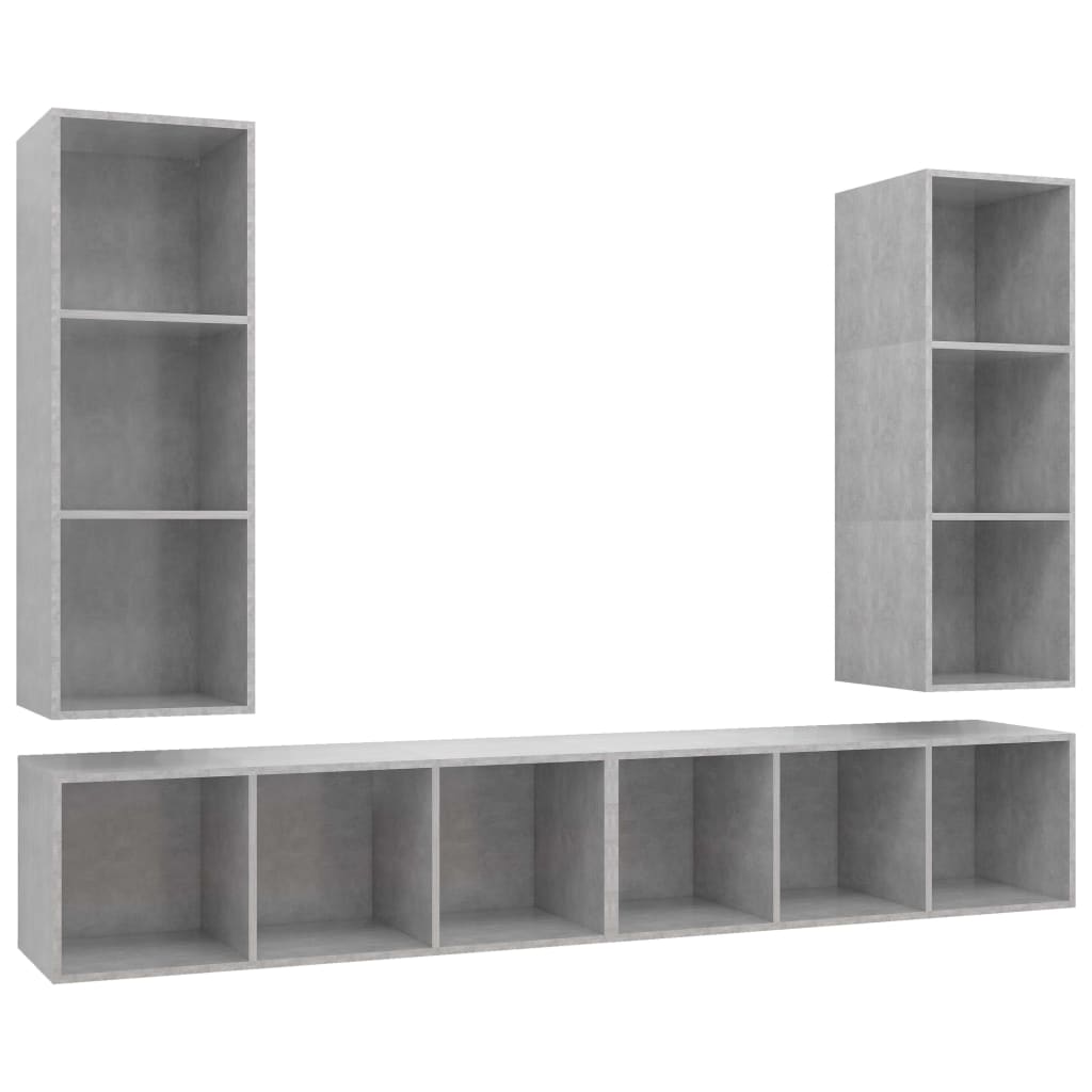 Wall - mounted TV Cabinets 4 pcs Concrete Grey Engineered Wood - Bargainia.com - 8720286591871 - 3079884