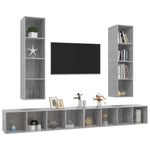 Wall - mounted TV Cabinets 4 pcs Concrete Grey Engineered Wood - Bargainia.com - 