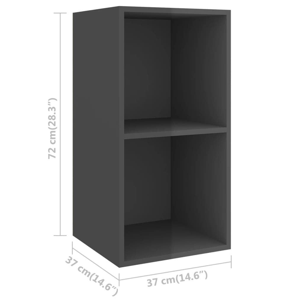Wall - mounted TV Cabinets 4 pcs High Gloss Grey Engineered Wood - Bargainia.com - 8720286591826 - 3079879