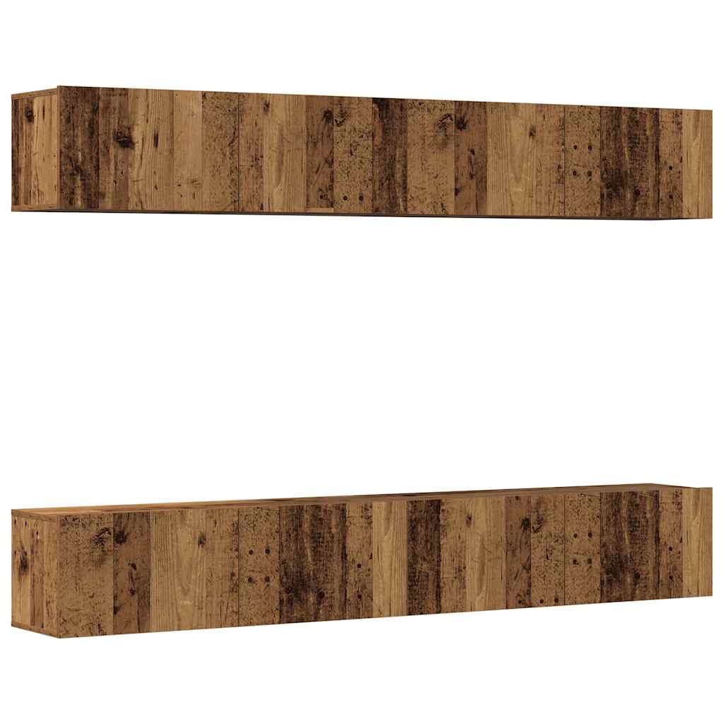 Wall Mounted TV Cabinets 4 pcs Old Wood 100x30x30 cm - Bargainia.com - 8721158759436 - 3328945