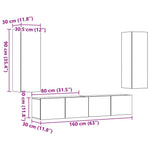 Wall Mounted TV cabinets 4 pcs Old Wood Engineered Wood - Bargainia.com - 