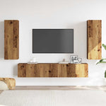 Wall Mounted TV cabinets 4 pcs Old Wood Engineered Wood - Bargainia.com - 