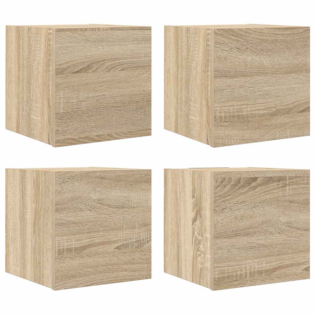 Wall Mounted TV Cabinets 4 pcs Sonoma Oak 30.5x30x30 cm - Bargainia.com - 8720286353363 - 804492