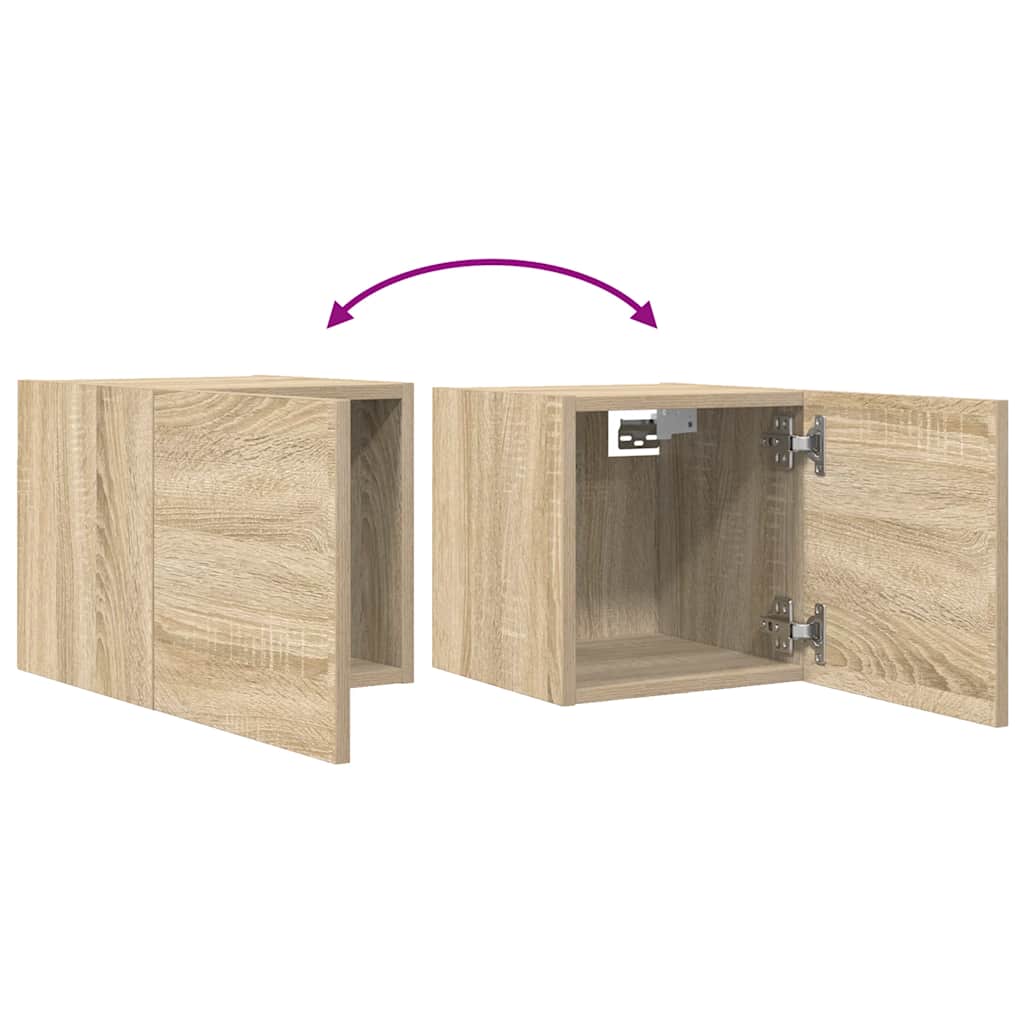 Wall Mounted TV Cabinets 4 pcs Sonoma Oak 30.5x30x30 cm - Bargainia.com - 