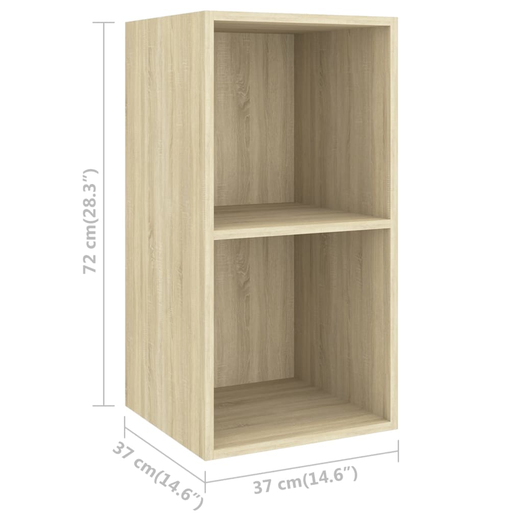 Wall - mounted TV Cabinets 4 pcs Sonoma Oak Engineered Wood - Bargainia.com - 